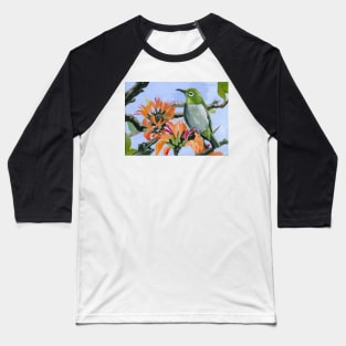 Mejiro in a Wiliwili Tree Baseball T-Shirt